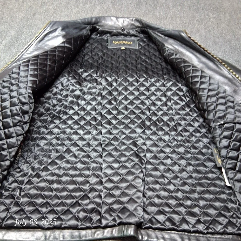 Marc New York Andrew Marc Leather‎ Jacket Men Size Medium Black Quilt Lined
